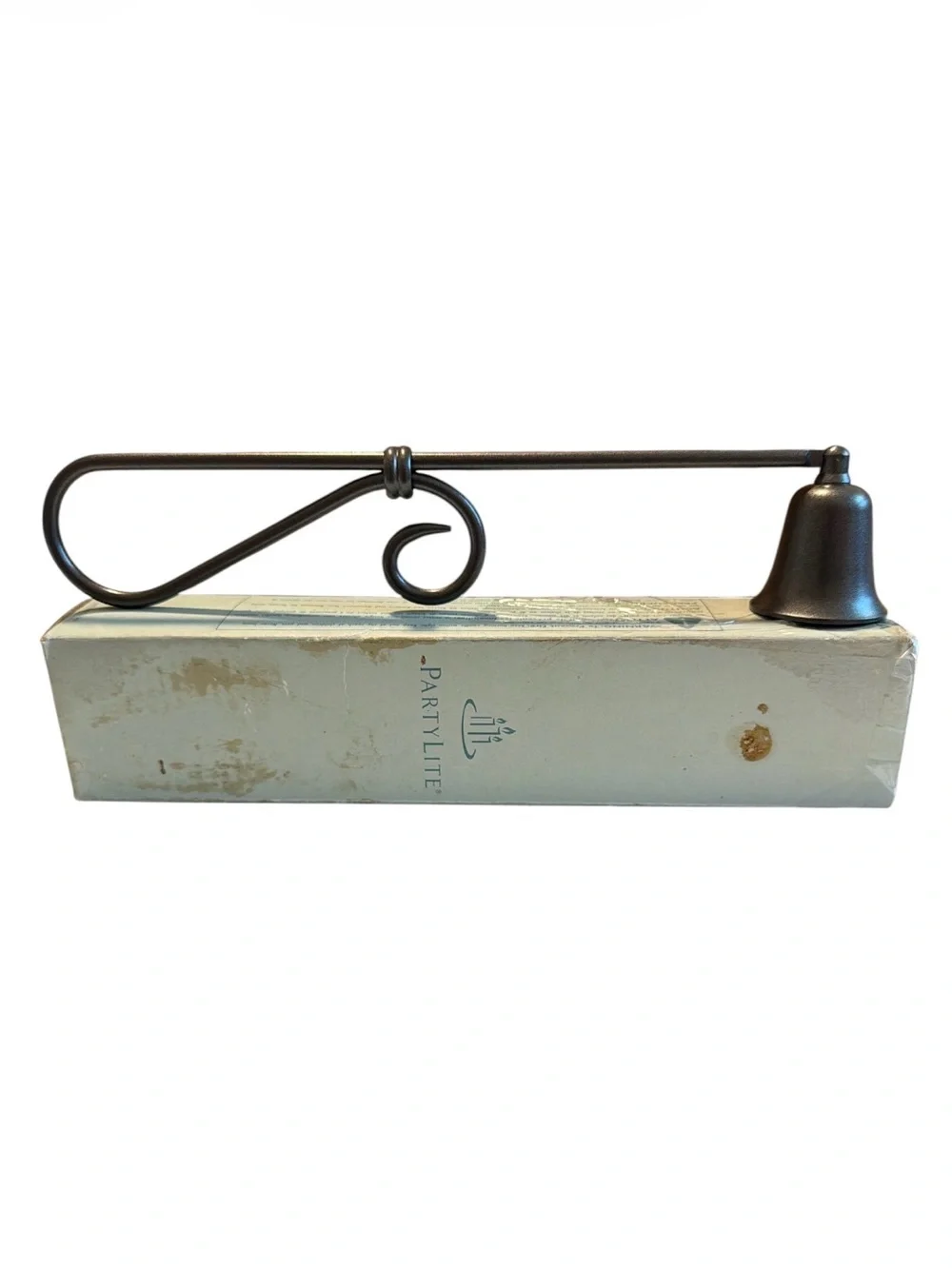 VTG PartyLite Bronze Swirl Handle Candle Snuffer Decorative Bell New Unused